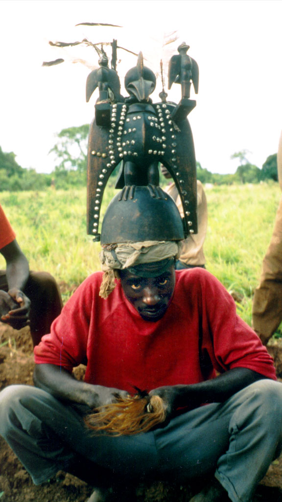 man wearing the winner's mask